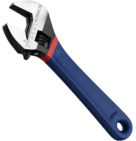 VORXEON CLE A MOLETTE Réglable Clé à Molette Grande Ouverture jusqu'à 30mm /1.18in Clef à Moletteen acier à haute résistance métrique/impériale avec poignées antidérapantes pour bricoleur