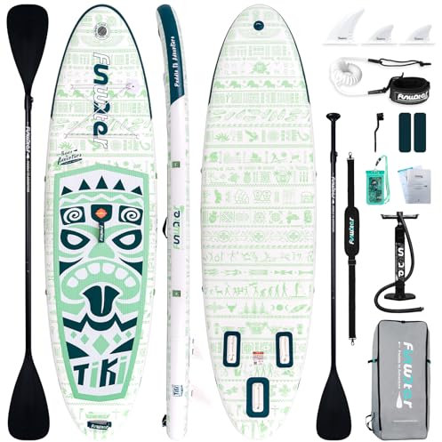 FunWater Tiki Stand Up Paddle Board Aufblasbares SUP Paddle Board 10'6'' für alle Schwierigkeitsstufen mit SUP Board Zubehör