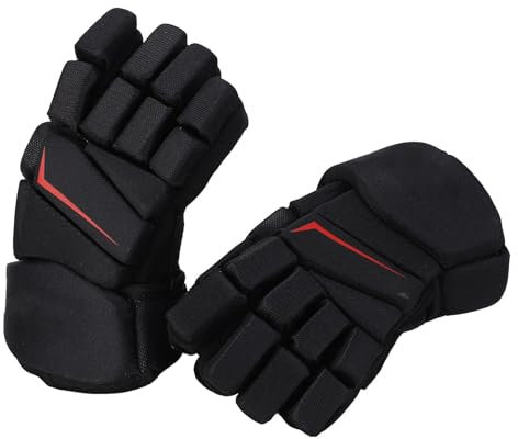 Luqeeg 1 Paar Eishockey-Handschuhe, Atmungsaktive Lacrosse-Handschuhe Finger Schützend Nylon-Gewebe-Eva-Schaum-Hockeyhandschuhe Hockeyspielerhandschuhe für Hockey, (22,86 cm / 9 Zoll)