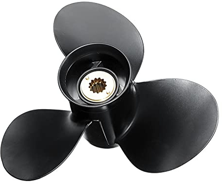 VLZUNO 10 1/2 x 13 Aluminium-Außenbord-Propellermotor 25–70 PS 48-816704A40 Marine-Propeller, 13 Zähne, Spline, 3 Blätter Propellerstützen