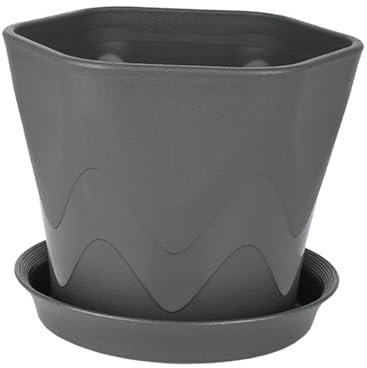 ＡＷＨＡＯ Macetas de entrenamiento para bonsáis con bandeja, macetas portátiles, livianas y versátiles, Gris