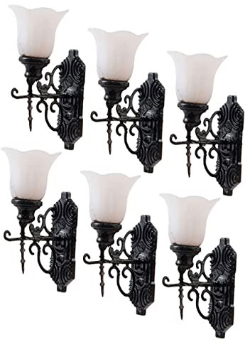 Gadpiparty 6St Puppenhaus Wandleuchte Solar-Tischleuchte Solarleuchten Campinglaterne Lampe LED mikrolandschaft house decoration sandtisch selber machen Miniaturfiguren zum Basteln Abs