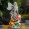 Euakee Figuras de Jardín de ángel Solar, Figurita Decorativa de Ángel para Jardín con Luz Cálida Energía Solar, Estatuas de ángel Solar de Jardín, Decoración de Jardín, Escultura Elfo