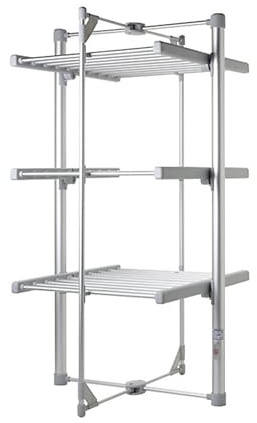 BARGAINS-GALORE Electric Clothes Airers - Deluxe Folding Heated Clothes Dryer | Indoor Clothes Drying Rack - Lightweight & Foldable, Space Saving, Fast Drying, Portable Airer (3 Tier)
