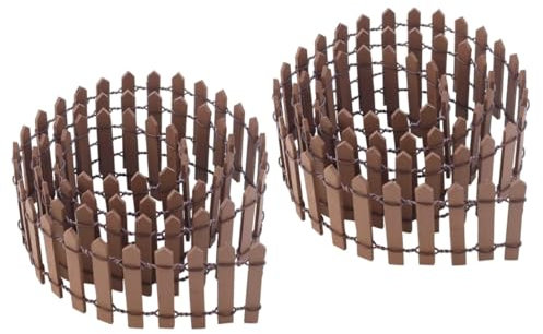 Kisangel 2 Stücke Dekorative Landschaft Zaun Miniatur Holz Handwerk Zaun Für Zubehör