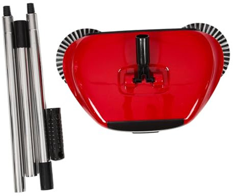 Levemolo 3-in-1 Hand Push Sweeper Broom Dustpan Set for Carpet Floor Cleaning Mop Abs Stainless Steel 360° Rotation Easy to Use Random