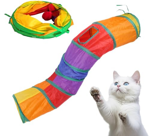 Katzentunnel, Katzentunnel, Faltbarer Schlauch-Spielplatz für Kaninchen, Hunde, Kaninchen, Kleintiere, drinnen und draußen, Heimaktivität