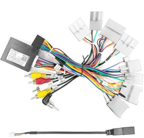 Car Stereo Radio Wire Harness Adapter with 16 pin power socket for Toyota RAV4 2013-2018, Support JBL AMP