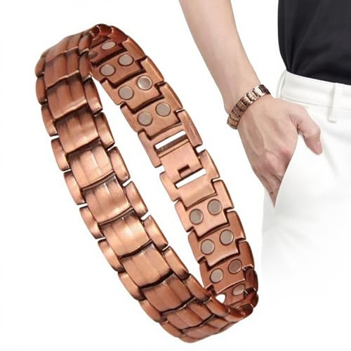 Magnetarmband för Män Justerbart Elegant Handledsband | Armband I Ren Koppar Med Starka Magneter För Fäder Seniorer Kvinnor Arbete Sport Resor Utomhus Gym Födelsedag