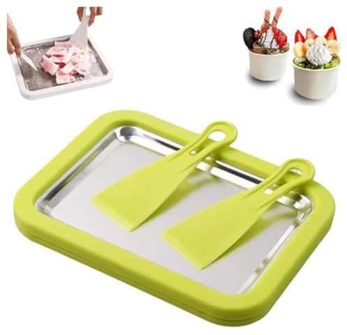 Kit per gelato arrotolato a casa, macchina per gelato arrotolato, piastra per gelato istantaneo con 2 raschietti, vassoio per gelato arrotolato per bambini e adulti, macchina per dessert congelati in