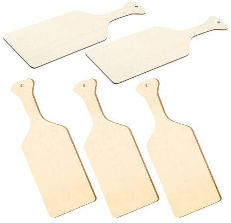PACKOVE 5pcs Mini Wooden Cutting Board Craft DIY Wood Slice Painting Cutouts Unfinished Wood Chips for Handmade Art Projects and Creative Woodcrafts in Home and Classroom