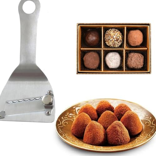 NUOBESTY Rallador de Trufas Acero Inoxidable, Cortador Plano para Trufas y Queso, Utensilio de Cocina Resistente y Portátil, Adecuado para Repostería y Uso Doméstico