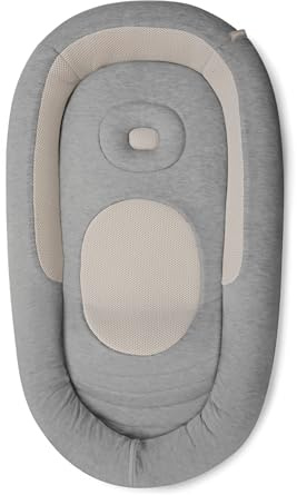 Inglesina Welcome Pod Baby Lounger, Harmony Gray | U.S. Compliant Infant Lounger for 0-8 Months - Ergonomic Support for Supervised Tummy Time & Play - Includes Removable Cover
