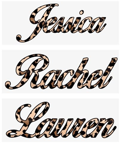 Personalised Leopard Print Name Sticker | Custom Vinyl Script Name Decal | Waterproof Label for Bottle or Glass
