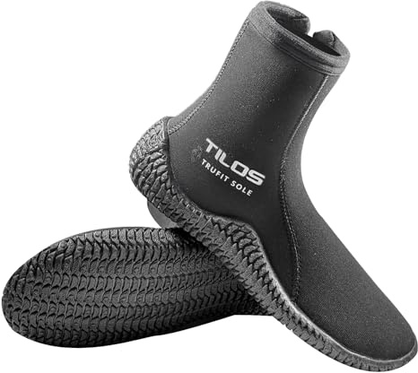 Tilos TruFit Dive Boots - Ergonomic Scuba Booties, 3mm Tall Titanium Boot, Mens 10 / Womens 11