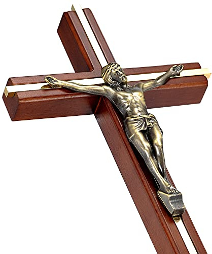 ACHIBANG Crucifix Wall Cross, Catholic Crucifix, Wooden Cross for Wall