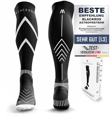 BLACKROX Kompressionsstrümpfe [Vergleichssieger 2024] Gr. S-XL | Für Damen & Herren | Laufstrümpfe | Perfekt für Sport, Radfahren , Joggen & Wandern | PRECISION