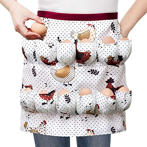 Syhood Tablier Œufs Tablier Poule Cadeaux de Pâques pour Enfants et Adultes Accessoires pour Poules Décoration de Pâques Amusante pour Ferme Egg Apron(M)