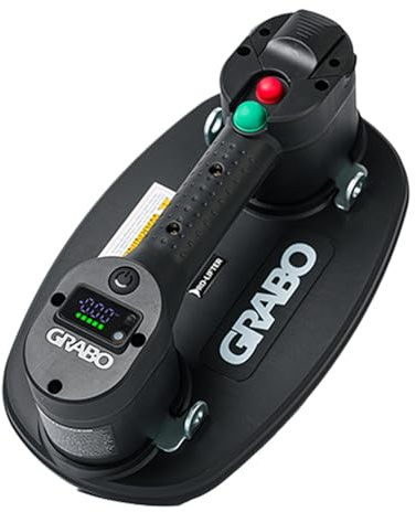 Nemo Grabo PRO-Lifter-20 Elektrischer Vakuum-Saugnapf mit automatischer Ein-/Ausschaltfunktion, Digitalanzeige, 1 Akkusatz für Holz, Trockenbau, Granit, Glas, Fliese, Porzellan