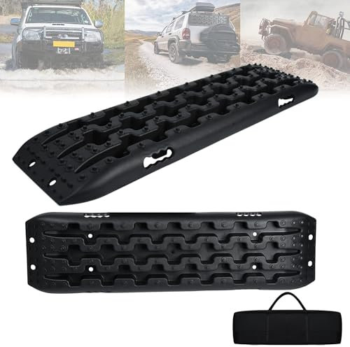 LARS360 2 Stück Traktionshilfe, Traktionsmatte Für Anfahrhilfe Schlamm Schnee, Recovery Board Offroad Tracks Traction Mats, Gripmatte Anfahrhilfe Schnee Reifenleiter für PKW LKW