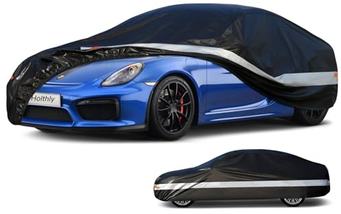 Holthly 10 Layers Car Cover Waterproof All Weather for Coupe Hatchback, Outdoor Car Covers Custom Fit for Audi TT, BMW Z4, Crossfire,Toyota 86, Porsche 718 Cayman Boxster, Subaru BRZ, Ford Focus,etc
