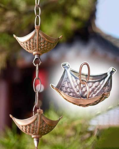 Regenkette Metallregenfängerkette, Garten-Regenkettenbecher für Dachrinnen-Fallrohr, Hauptdekor-Regenwasserketten, 3,3 Fuß/5 Fuß/6,5 Fuß/8 Fuß/8,5 Fuß/10 Fuß/12 Fuß/13 Fuß Lang ( Size : 3m/10ft )