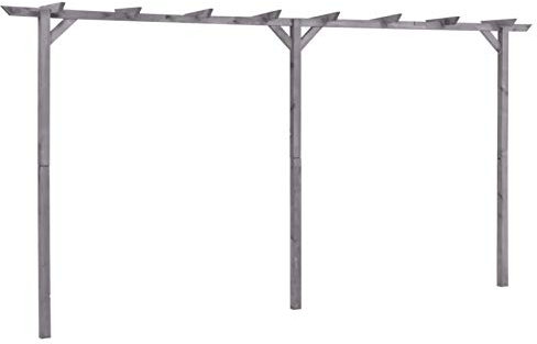 Camerina Garten-Pergola Grau 400x40x205 cm Imprägniertes Kiefernholz TerrassenüBerdachung Holz Pergola Bausatz Pergola Holz Freistehend