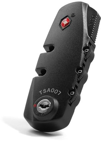 TSA Kofferschloss, TSA 007 Koffer Schloss mit 3 Stellig Zahlencode, Gepäckschloss für Ersatz und Nachrüstung, Kein Schlüssel TSA Zollcodeschloss 3 Stellig Nummer Zahlenschloss, Kofferzubehör, Schwarz