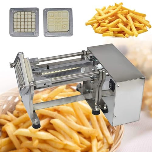 TAHALI Electric French Fry Cutter with 3 Replaceable Blades, Potato Chip Cutter Machine Stainless Steel Electric Potato Cutter, Food Chopper for Potatoes Onions Carrots