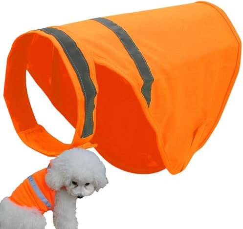 Reflektierende Hundeweste, Fleece-Hundeweste, 3 Größen für Hunde mit einem Gewicht von 8 bis 120 Pfund, Blaze Orange, Fluoreszierende Warnweste für Haustiere, schützt vor Auto- und Jagdunfällen