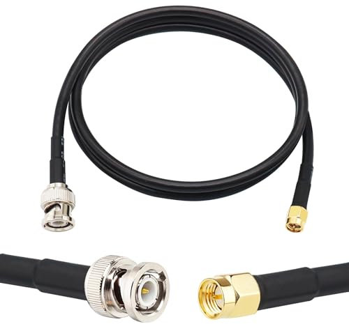 Skweawert 2 cavi coassiali RG58 da BNC maschio a SMA maschio, 91,5 cm, 50 Ohm, per schede di rete wireless 2,4 G, router, ponti e dispositivi GPS