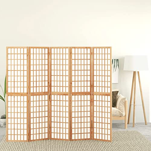 Sufrk 5-TLG. Paravent Japanischer Stil Faltbar 200x170 cm Paravent Outdoor Paravent Balkon Room Divider Raumteiler Trennwand