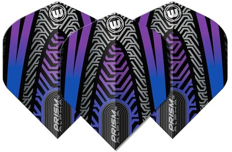 WINMAU Dart Flight - Prism Alpha Extra Thick 100 Micron - 1 Satz pro Packung (insgesamt 3 Dart-Flights) - Professionelles Dart Zubehör - Schwarze und Blaue Dart Flüge