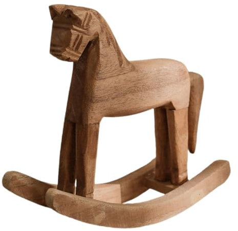 QUMIIRITY Dekorative hölzerne Pferdestatue als Tischdekoration für das Sofa im Heimbüro Bücherregal oder