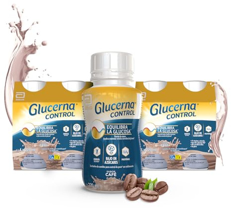 Glucerna Control Café Pack 8 x 220 ml, Sustitutivo de Comidas | Equilibra la Glucosa, Control de Peso, Proteínas, Vitaminas y Minerales, Magnesio, Cromo
