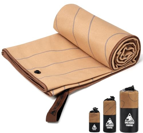 OneTigris Quick Dry Towel,Super Absorbent Microfiber Camping Towel with Bag | Ultra Soft Compact Towel for Beach,Camping, Yoga,Gym, Travel,Sports & Swimming Pool