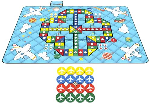 Generico Tappeto da Gioco Esterno | Coperta Da Picnic Esterna Con Pezzi Degli Scacchi | Pieghevole Portatile Leggero per Bambini Campeggio Spiaggia Feste Picnic