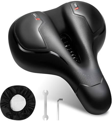LURICO Sella per Bicicletta Comoda，Sella per Bicicletta Morbido Ampia,Sella Bici Gel Ergonomico, Uomo Donna Sellino Bicicletta Traspirante per Biciclette da Strada, Mountain Bike, City Bike