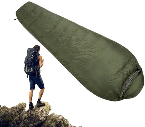 Winterschlafsack - Down Camp Schlafsack Leichter Schlafsack für kaltes Wetter Rucksackreisen | Wasserdicht, leicht, Reise bei Kälte, Jagd, Backpacking, Mädchen, es