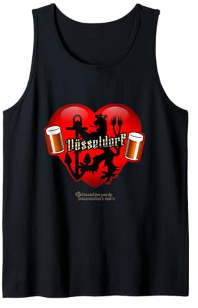 Düsseldorf Lettering Old Beer Glass Heart Lion Düsseldorf Tank Top