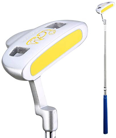 Kids Golf Putters Right Handed Stainless Steel Children Boys Girls Beginners Practice Coach Teaching Golf Push Rod Club (Yellow,Age 3-5)