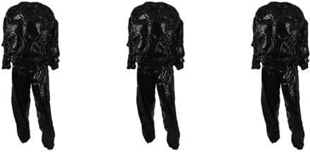 Vjsujehgy 3X Pesante Dovere Fitness Peso Perdita Sudore Sauna Completo da Uomo Esercizio Palestra Anti- Riposa in Pace - Nero L
