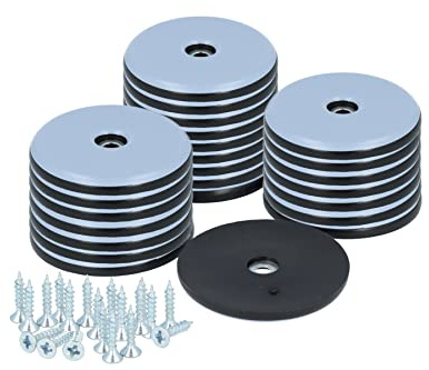 GLEITGUT 24 x Teflongleiter zum Schrauben 50 mm PTFE Möbelgleiter 5 mm stark Stuhlgleiter rund