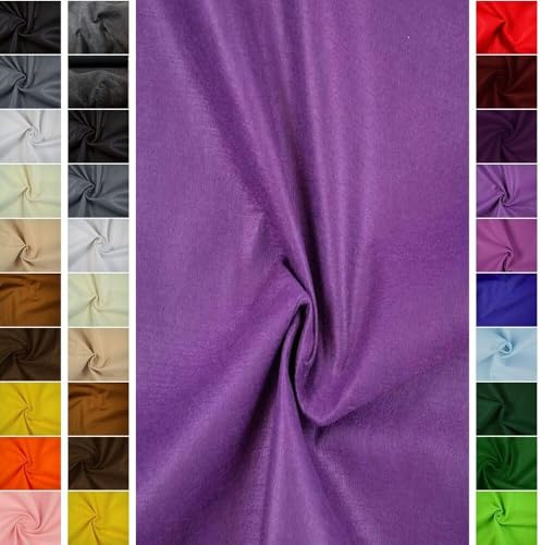 StoffBook lila 2mm dicker Bastelfilz zum nähen & basteln, Filzstoff Rolle 180cm breit, ideal für Taschen, Dekorationen, Innenverkleidung, DIY, Bastelvlies, Stoff kleben Meterware ab 50cm, b662