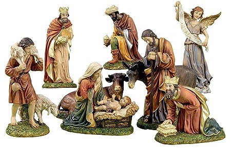 PABEN Weihnachtskrippe Krippe Krippe 21 cm 8 Motive aus Kunstharz by