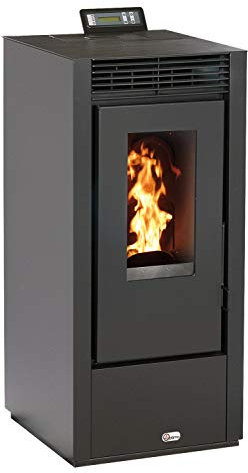 OPTIMO Poêle à granulés carré étanche USTICA Noir 14kW