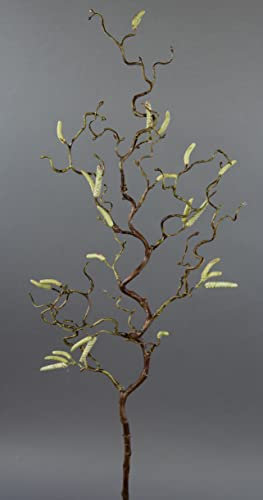 Seidenblumen Roß Korkenzieherhasel/Haselnusszweig 65cm GA Kunstzweig künstlicher Zweig Korkenzieherzweig