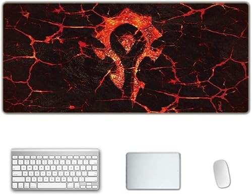 Mauspad World of Warcraft Anime Mauspad Gemütlich Mousepad 900x400mm Mikrofaser Verbessert Geschwindigkeit und Präzision, rutschfest Gummierte Unterseite Waschbar Verschleißfest,Für Desktop PC, N