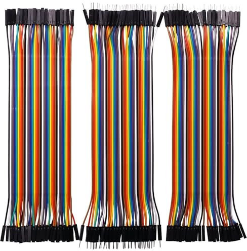 VIPMOON 120Pcs Multicolored Dupont Wire, Breadboard Jumper Wires, 40pin Male to Female, 40pin Male to Male, 40pin Female to Female Breadboard Ribbon Cables Kit