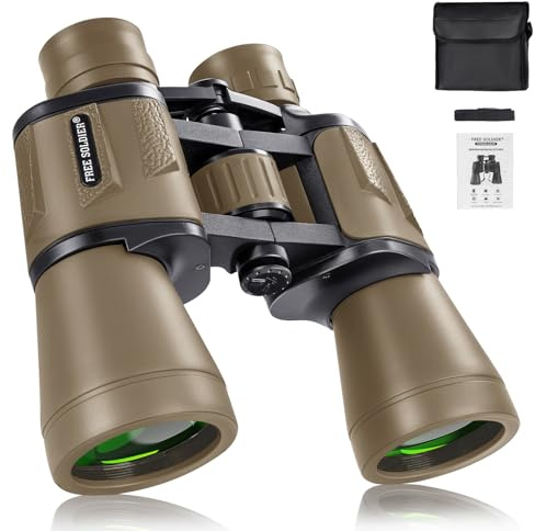 Prismáticos Militares de 20 x 50 Pulgadas para Adultos con Adaptador de Smartphone, prismáticos tácticos compactos Impermeables para observación de Aves, Caza, Senderismo, conciertos, Viajes, Teatro